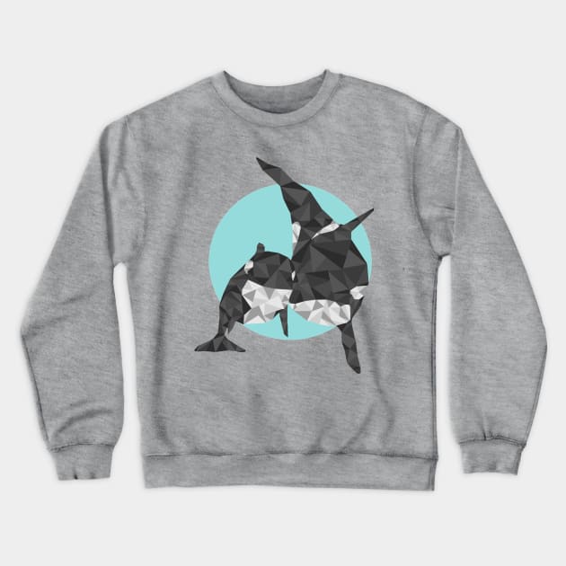 Geometric Orcas Crewneck Sweatshirt by ericacactus